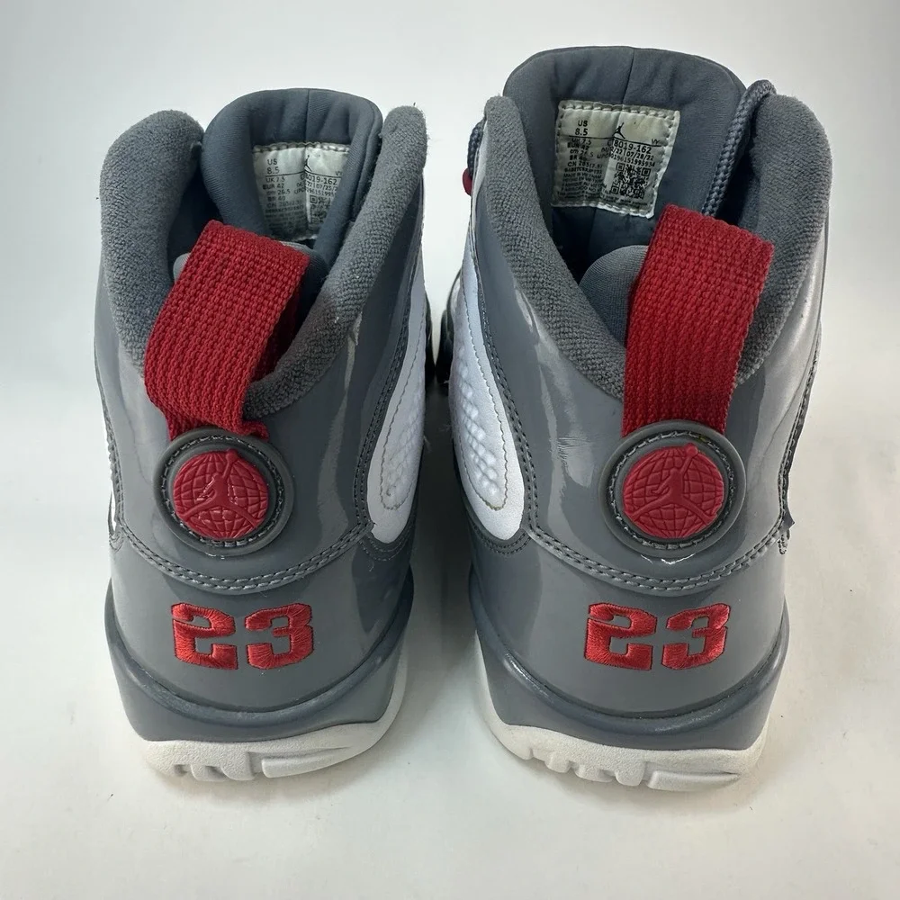 Nike Air Jordan 9 Retro Fire Red CT8019-162 Men's Size 8.5 White Cool Grey